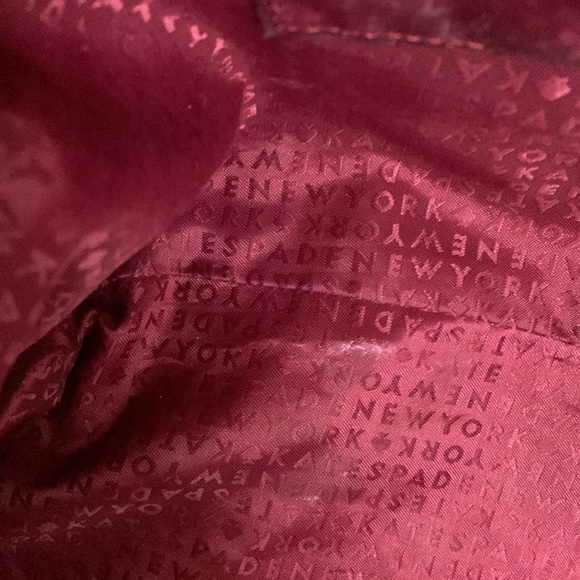 ❌SOLD❌Kate Spade New York Laurel Way Ari Tote Saffiano Leather Satchel Wine - Picture 10 of 13